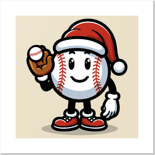 Retro Baseball ball, Merry Christmas Posters and Art